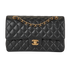 Medium Double Classic Flap, &pound;5,100, Handbags, Black, Caviar Leather, Front view